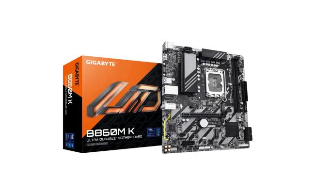 GIGABYTE B860M K DDR5 Motherboard – Intel Ultra Processor Support, LGA 1700, PCIe 4.0, Dual M.2, mATX